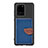 Custodia Silicone Ultra Sottile Morbida Cover con Magnetico S06D per Samsung Galaxy S20 Ultra 5G Blu