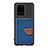 Custodia Silicone Ultra Sottile Morbida Cover con Magnetico S06D per Samsung Galaxy S20 Ultra Blu