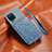 Custodia Silicone Ultra Sottile Morbida Cover con Magnetico S07D per Samsung Galaxy A12 5G Blu