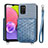 Custodia Silicone Ultra Sottile Morbida Cover con Magnetico S07D per Samsung Galaxy M02s Blu