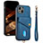 Custodia Silicone Ultra Sottile Morbida Cover con Magnetico S09D per Apple iPhone 13 Blu