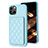Custodia Silicone Ultra Sottile Morbida Cover con Magnetico S10D per Apple iPhone 13 Cielo Blu