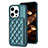 Custodia Silicone Ultra Sottile Morbida Cover con Magnetico S10D per Apple iPhone 13 Pro Verde