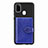 Custodia Silicone Ultra Sottile Morbida Cover con Magnetico S13D per Samsung Galaxy M21 Blu