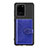 Custodia Silicone Ultra Sottile Morbida Cover con Magnetico S13D per Samsung Galaxy S20 Ultra Blu