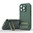 Custodia Silicone Ultra Sottile Morbida Cover con Supporto KC1 per Apple iPhone 14 Pro Verde