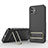 Custodia Silicone Ultra Sottile Morbida Cover con Supporto KC1 per Samsung Galaxy M04 Nero