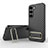 Custodia Silicone Ultra Sottile Morbida Cover con Supporto KC1 per Samsung Galaxy S22 5G Nero