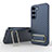 Custodia Silicone Ultra Sottile Morbida Cover con Supporto KC1 per Samsung Galaxy S23 5G Blu