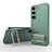 Custodia Silicone Ultra Sottile Morbida Cover con Supporto KC1 per Samsung Galaxy S23 5G Verde