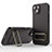 Custodia Silicone Ultra Sottile Morbida Cover con Supporto KC2 per Apple iPhone 14 Plus Marrone