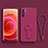 Custodia Silicone Ultra Sottile Morbida Cover con Supporto per Oppo Reno6 Pro 5G India Rosa Caldo