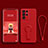 Custodia Silicone Ultra Sottile Morbida Cover con Supporto per Samsung Galaxy S21 Ultra 5G Rosso