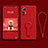Custodia Silicone Ultra Sottile Morbida Cover con Supporto per Xiaomi Mi 12X 5G Rosso