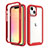 Custodia Silicone Ultra Sottile Morbida Cover Fronte e Retro 360 Gradi per Apple iPhone 13 Mini Rosso