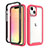 Custodia Silicone Ultra Sottile Morbida Cover Fronte e Retro 360 Gradi per Apple iPhone 13 Rosso e Nero