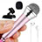 Microfono Mini Stereo Karaoke 3.5mm con Supporto M12 Rosa