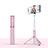 Sostegnotile Bluetooth Selfie Stick Tripode Allungabile Bastone Selfie Universale T26 Oro Rosa