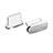 Tappi Antipolvere USB-C Jack Anti-dust Type-C Anti Polvere Universale H06 per Apple iPhone 15 Argento