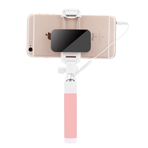 Bastoni Selfie Stick Asta Estensibile Cablato Universale S07 Rosa