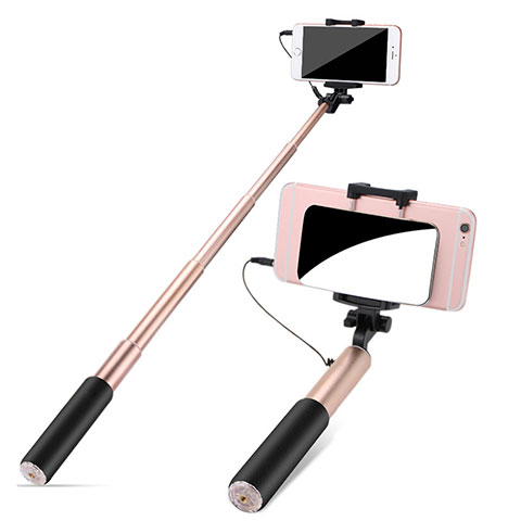 Bastoni Selfie Stick Asta Estensibile Cablato Universale S11 Oro