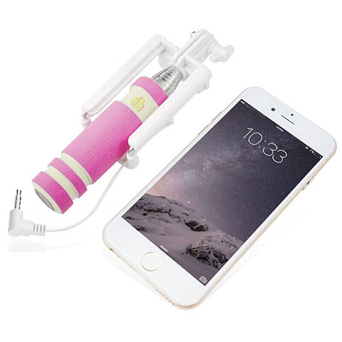 Bastoni Selfie Stick Asta Estensibile Cablato Universale S18 Rosa