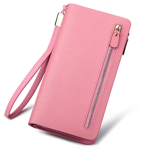 Borsetta Pochette Custodia In Pelle di Seta Universale T01 Rosa