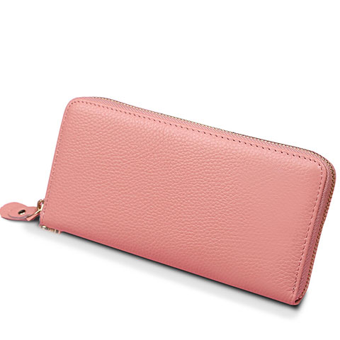 Borsetta Pochette Custodia In Pelle Lichee Pattern Universale H25 Rosa