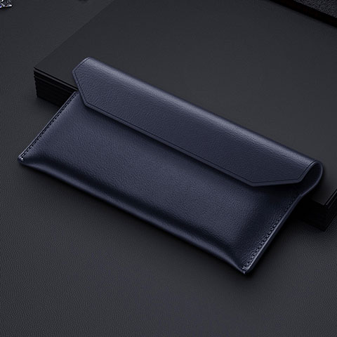 Borsetta Pochette Custodia In Pelle Universale per Samsung Galaxy Z Fold2 5G Blu