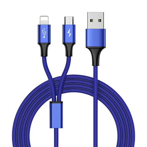 Cavo da Lightning USB a Cavetto Ricarica Carica Android Micro USB ML05 Blu