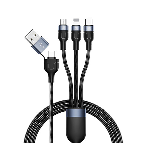 Cavo da Lightning USB a Cavetto Ricarica Carica Android Micro USB Type-C 100W H02 per Apple iPad Pro 12.9 (2021) Nero