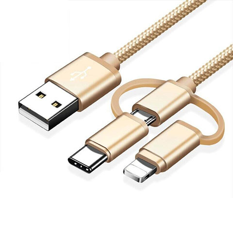 Cavo da Lightning USB a Cavetto Ricarica Carica Android Micro USB Type-C ML05 Oro