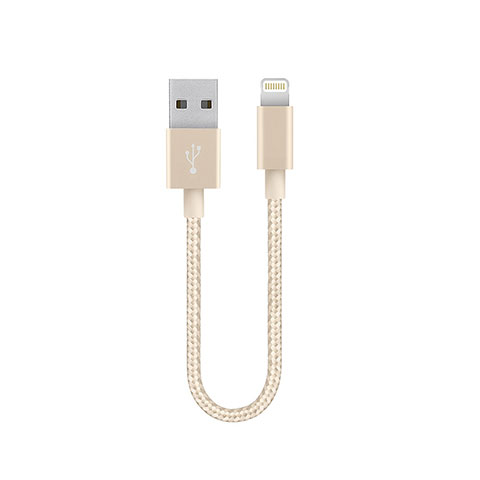 Cavo da USB a Cavetto Ricarica Carica 15cm S01 per Apple iPad 10.2 (2020) Oro