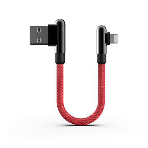 Cavo da USB a Cavetto Ricarica Carica 20cm S02 per Apple iPhone 11 Pro Max Rosso