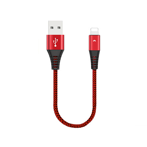 Cavo da USB a Cavetto Ricarica Carica 30cm D16 per Apple iPhone 5S Rosso