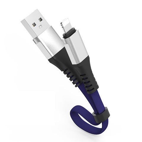 Cavo da USB a Cavetto Ricarica Carica 30cm S04 per Apple iPhone 12 Pro Blu