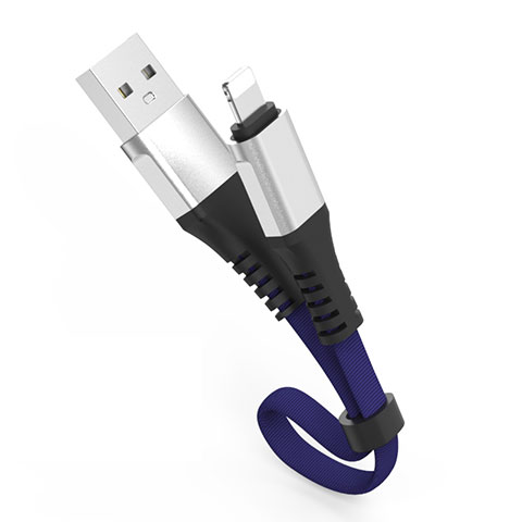 Cavo da USB a Cavetto Ricarica Carica 30cm S04 per Apple iPhone SE (2020) Blu