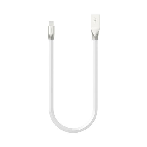 Cavo da USB a Cavetto Ricarica Carica C06 per Apple iPhone 13 Pro Max Bianco