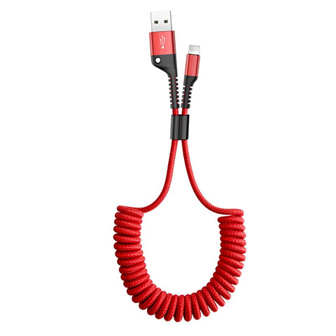 Cavo da USB a Cavetto Ricarica Carica C08 per Apple iPhone 11 Pro Rosso