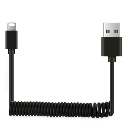 Cavo da USB a Cavetto Ricarica Carica D08 per Apple iPad Pro 12.9 (2018) Nero