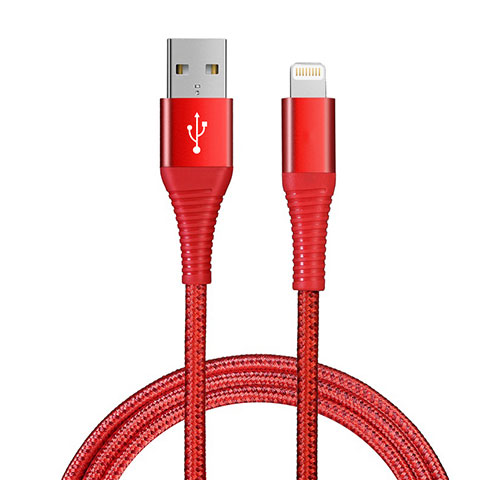 Cavo da USB a Cavetto Ricarica Carica D14 per Apple iPad Mini 4 Rosso