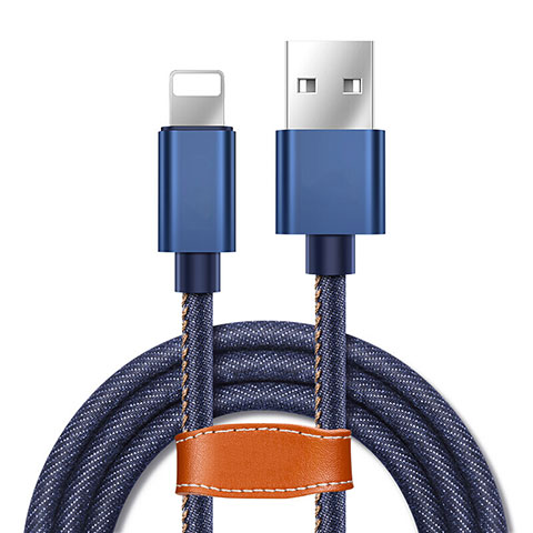 Cavo da USB a Cavetto Ricarica Carica L04 per Apple iPhone SE (2020) Blu