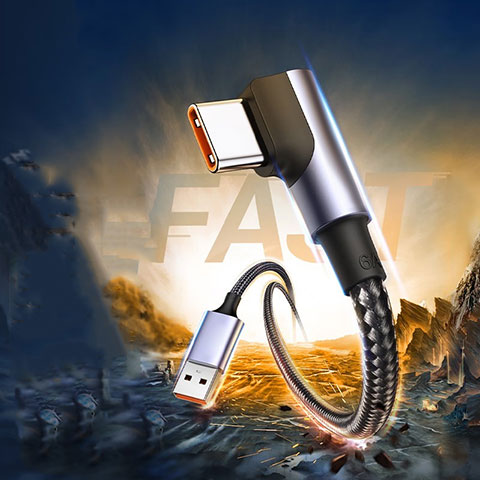 Cavo Type-C Android Universale 60W H01 per Apple iPad Air 5 10.9 (2022) Nero
