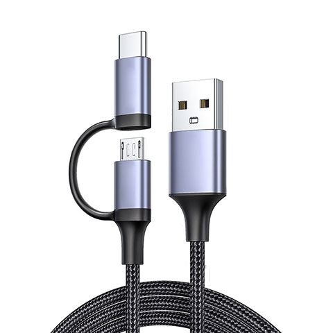 Cavo Type-C e Mrico USB Android Universale 3A H01 Grigio Scuro