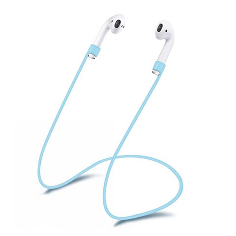 Cinturino Braccialetto Sportivo Silicone Cavo Anti-perso C01 per Apple AirPods Blu