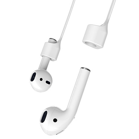 Cinturino Braccialetto Sportivo Silicone Cavo Anti-perso C04 per Apple AirPods Pro Bianco