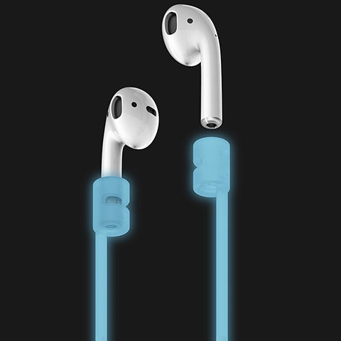 Cinturino Braccialetto Sportivo Silicone Cavo Anti-perso Fluorescenza C02 per Apple AirPods Pro Bianco