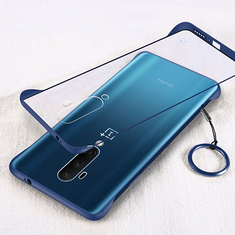 Cover Crystal Trasparente Rigida Cover H01 per OnePlus 7T Pro 5G Blu