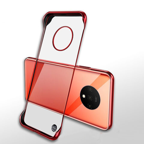 Cover Crystal Trasparente Rigida Cover H01 per OnePlus 7T Rosso