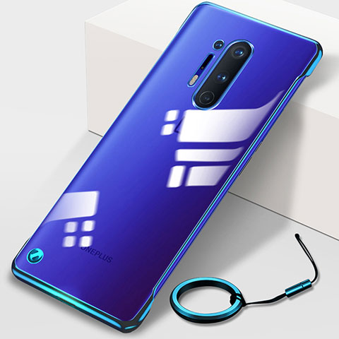 Cover Crystal Trasparente Rigida Cover H01 per OnePlus 8 Pro Blu